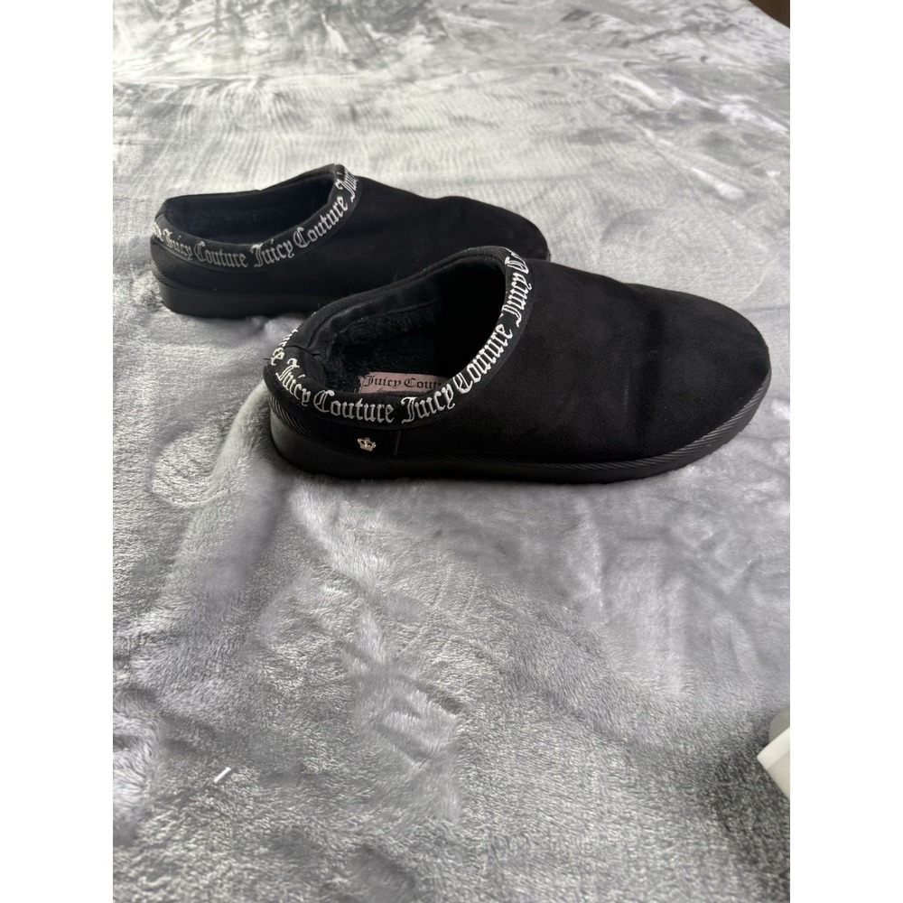 Juicy‎ Couture Classic Faux Fur Slippers Clogs Cozy Lounge Women's Size 11.5